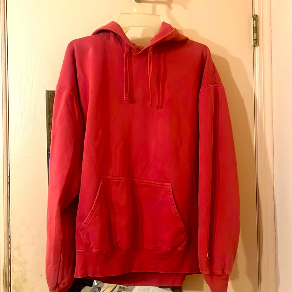Champion red hooded sweatshirt